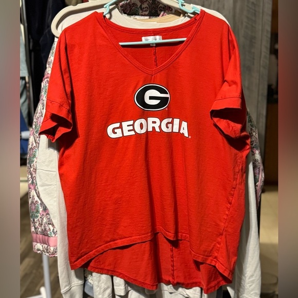 Stewart Simmons Tops - Stewart Simmons Red Georgia V-neck T-Shirt
